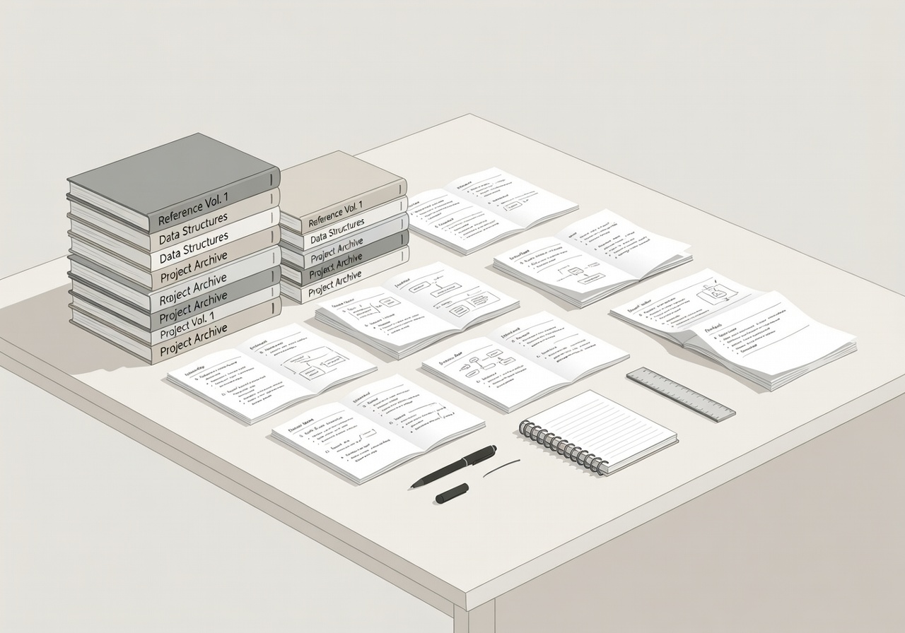 Organized notes and curated reading materials — the daily practice at Clean Electric Supply